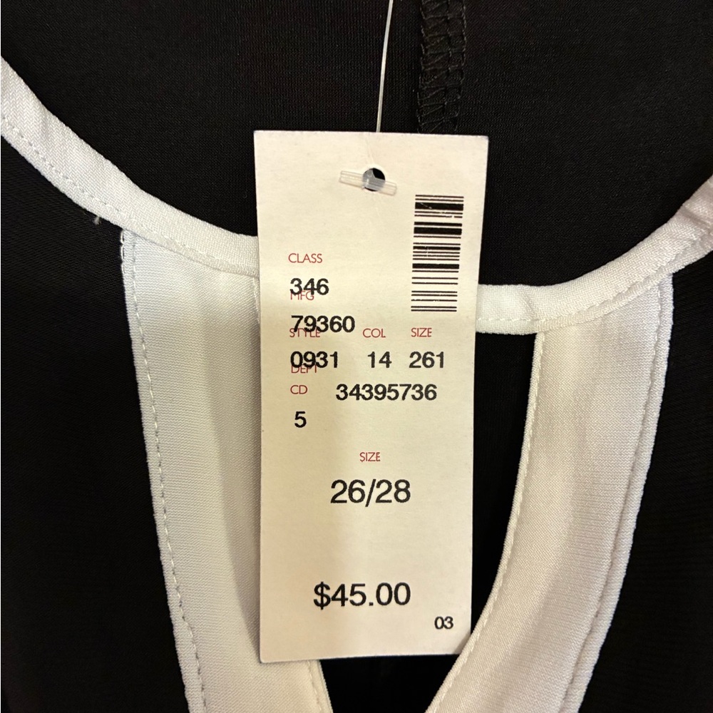 Avenue Black and White Contrast Tank Top - Picture 2 of 3